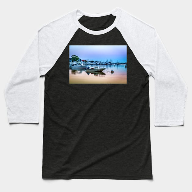 Falmouth Harbor, Cape Cod Baseball T-Shirt by Gestalt Imagery